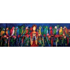 Shazly Khan, The journey was worth while i found myself this is my happy, 72 x 24 Inch, Acrylic on Canvas, Figurative Paintings, AC-SZK-164